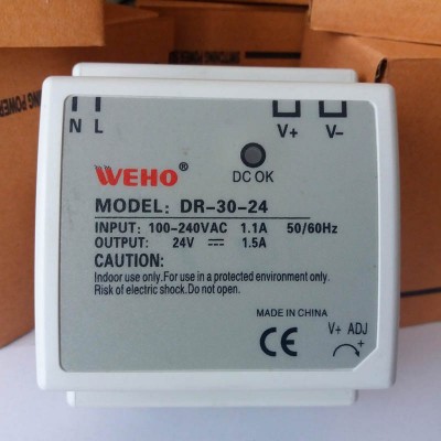 WEHO DR-30-24 DIN Rail Power Supplies 24V 1.5A 36W