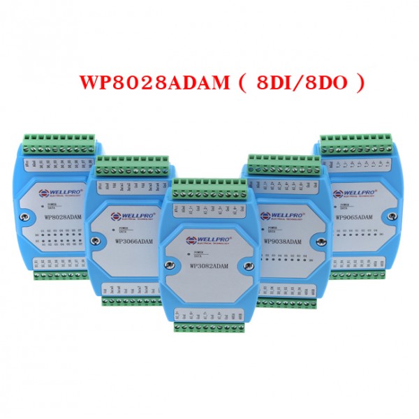 WELLPRO WP8028ADAM 8DI/8DO Digital Input-Output Module RS485 MODBUS RTU