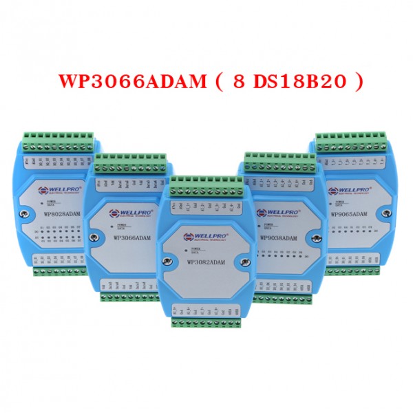 WELLPRO WP3066ADAM (8 DS18B20) Temperature acquisition module/RS485 MODBUS RTU 