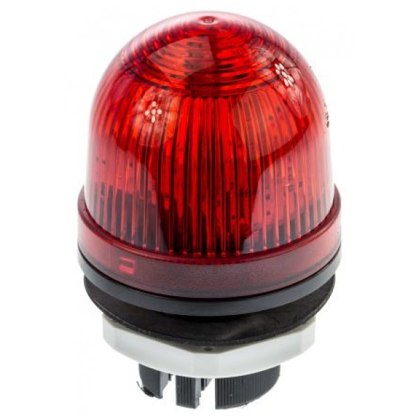 Werma 801.100.75 Series Red Steady Beacon, 24 V ac/dc, Panel Mount, LED Bulb