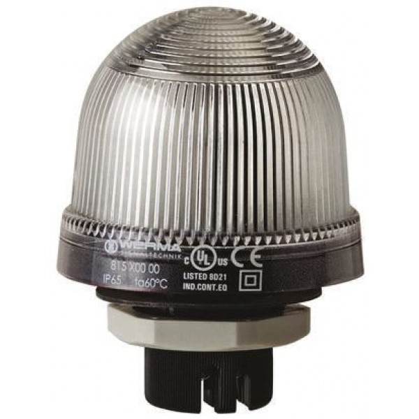 Werma 815.400.00 Series Clear Steady Beacon, 12 → 240 V ac/dc, Panel Mount, Incandescent Bulb
