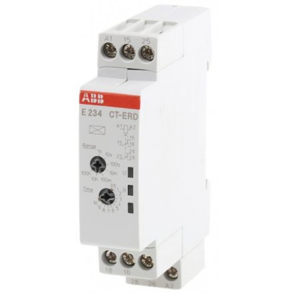 ABB 1SVR500100R0100 - CT-ERD.22,1SVR5001 DIN Rail Single Function Timer Relay, 24 → 240 V ac, 24 → 48V