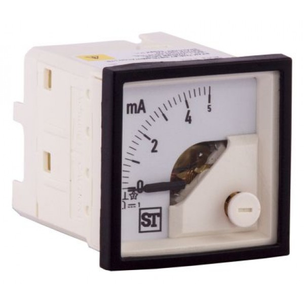 Sifam Tinsley PQ44-I16L2N1CAW0ST Analogue Panel Ammeter 5mA DC, 48mm x 48mm