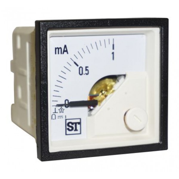 Sifam Tinsley PQ44-I12L2N1CAW0ST Analogue Panel Ammeter 1mA DC, 48mm x 48mm
