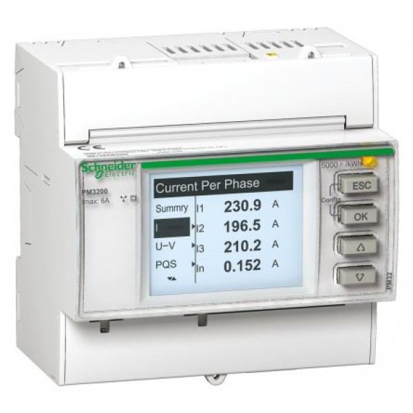 Schneider Electric METSEPM3200 1, 3 Phase LCD Energy Meter