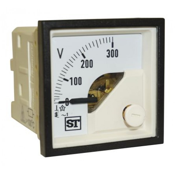 Sifam Tinsley EQ44-V68X2N1CAW0ST Analogue Voltmeter AC, 45 x 45 mm
