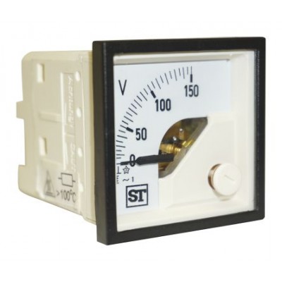 Sifam Tinsley EQ44-V63X2N1CAW0ST Analogue Voltmeter AC, 45 x 45 mm