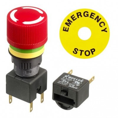 Apem A01ES-D+A0154B-D+A01YL1 Emergency Button Turn to Release