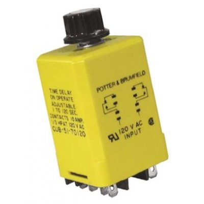 TE Connectivity CUB-51-70010 Timer Relay, Quick Connect, 1 → 10 s, DPDT