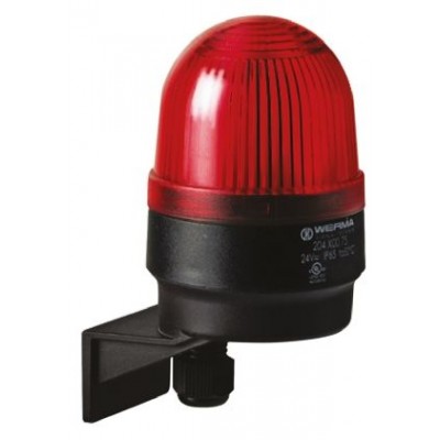Werma 205.100.55 Series Red Flashing Beacon, 24 V dc, Wall Mount, Xenon Bulb