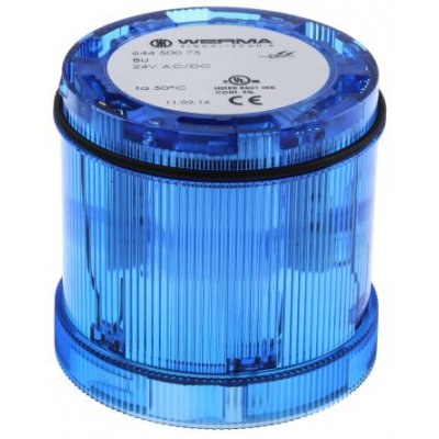 Werma 644.500.75 Series Blue Steady Effect Beacon Unit, 24 V dc, LED Bulb