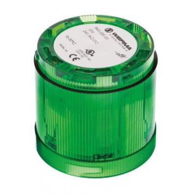 Werma 843.200.55 Series Green Steady Effect Beacon Unit, 24 V dc, LED Bulb