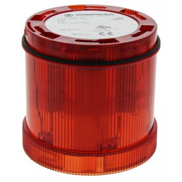 Werma 644.100.75 eries Red Steady Effect Beacon Unit, 24 V, LED Bulb