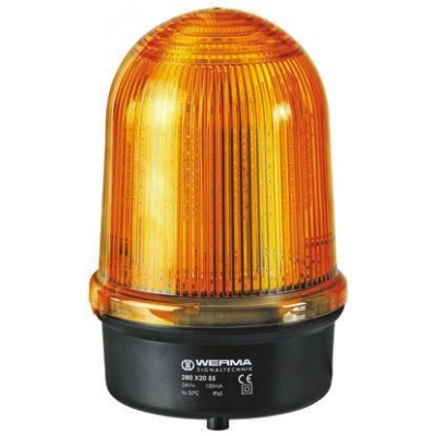 Werma 28030055 LED Steady Beacon 280 Series Yellow 12→50 Vdc