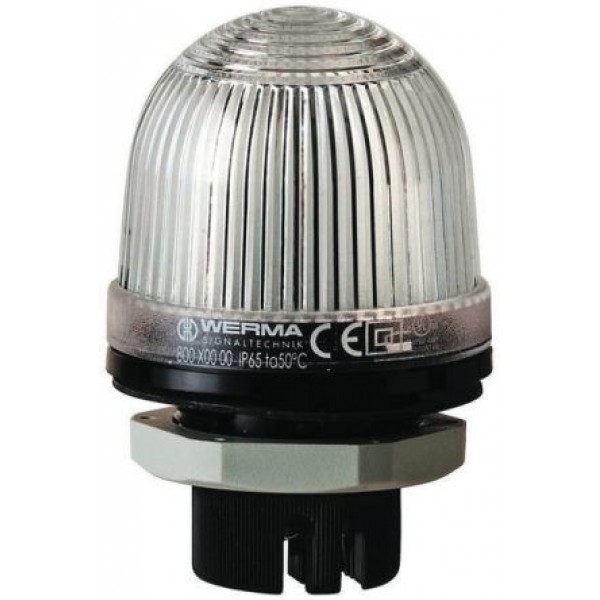 Werma 800.400.00 Series Clear Steady Beacon, 12 → 240 V ac/dc, Panel Mount, Incandescent Bulb