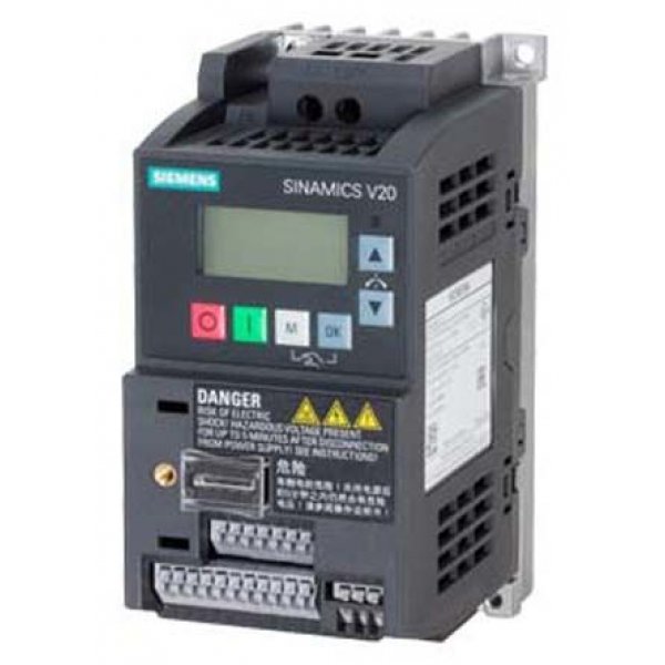Siemens 6SL3210-5BB13-7BV1 Inverter Drive 0.37 kW, 1-Phase In, 200 → 240 V