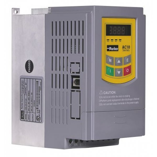 Parker 10G-12-0050-BF Inverter Drive 1.1 kW with EMC Filter, 1-Phase In, 220 V