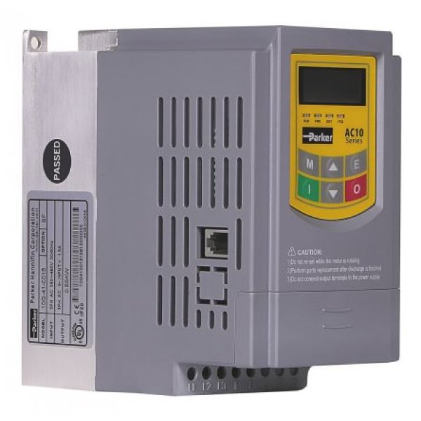 Parker 10G-11-0025-BF Inverter Drive 0.37 kW with EMC Filter, 1-Phase In, 220 V