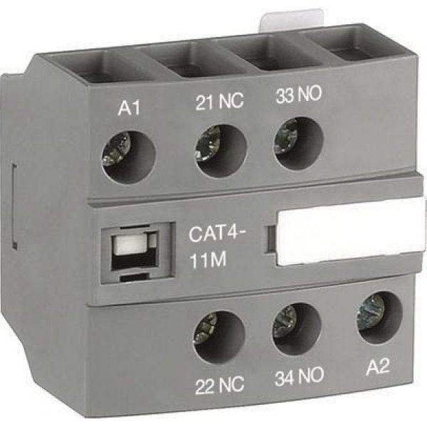 ABB 1SBN010151R1111 CAT4-11M Auxiliary Contact - 1NC + 1NO, 2 Contact, Front Mount, 6 A