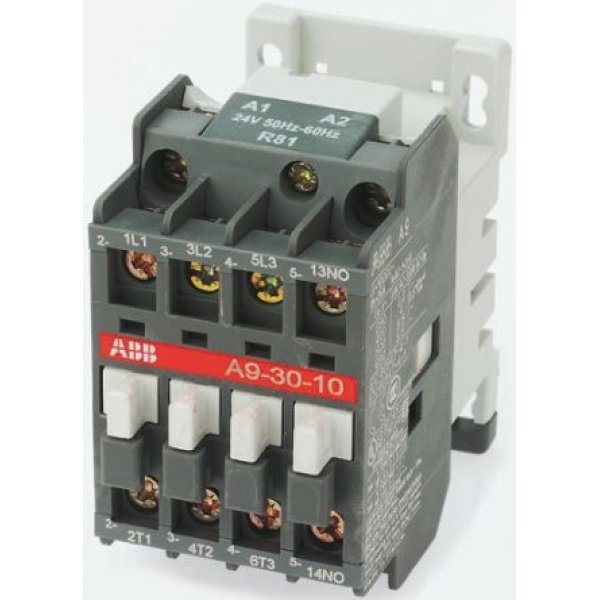 ABB 1SBL321001R8110 A40 A Line Contactor, 24 V ac Coil, 3 Pole, 60 A, 18.5 kW, 3NO