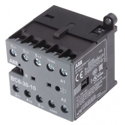 ABB GJL1213001R0101 - BC6-30-10 3 Pole Contactor, 3NO, 9 A, 4 kW, 24 V dc Coil