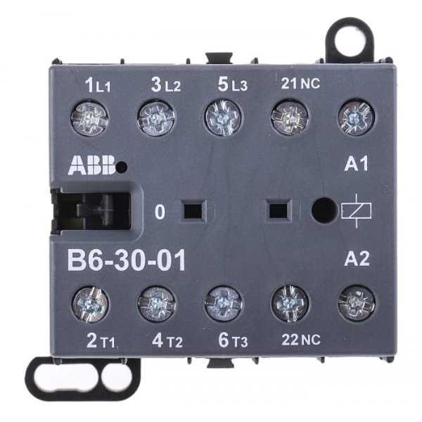 ABB B6-30-01-80 Contactor, 230 V ac Coil, 3 Pole, 9 A, 4 kW, 3NO