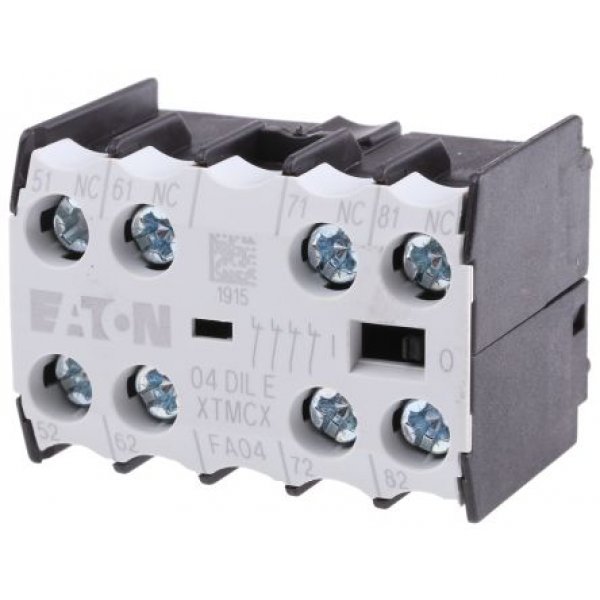 Eaton 010256 04DILE Auxiliary Contact - 4NC, 4 Contact, Front Mount, 2.5 A dc, 4 A ac