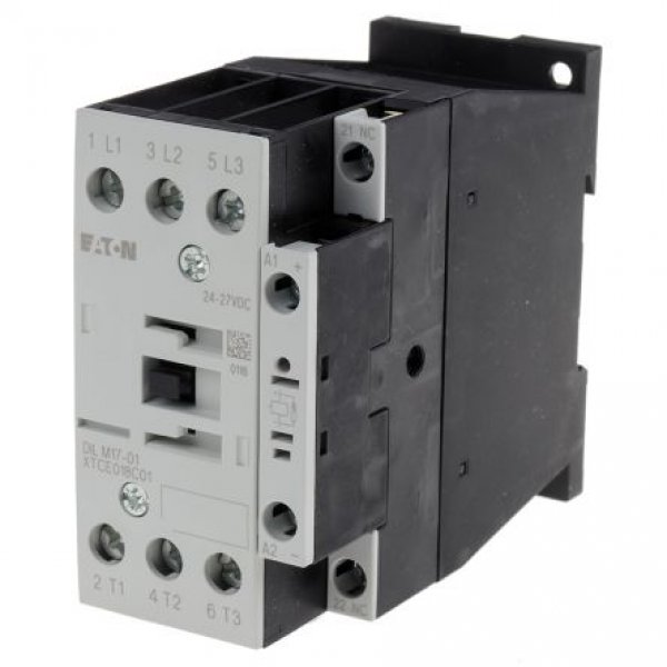 Eaton DILM17-01(RDC24) 3 Pole Contactor, 3NO 1NC, 17 A (AC3 380 - 440V)