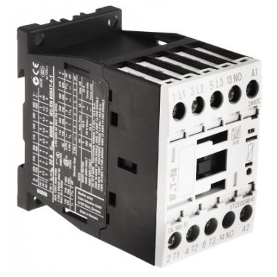 Eaton 276705 DILM9-10(24VDC) Contactor, 24 V dc Coil, 3 Pole, 9 A, 4 kW, 3NO