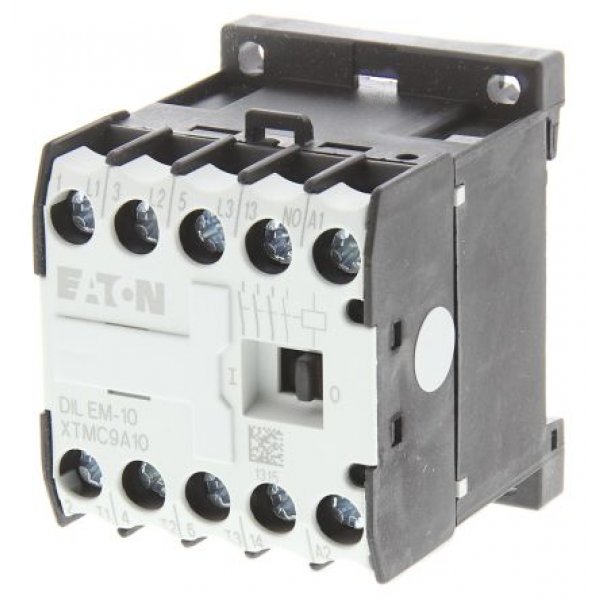 Eaton 051786 DILEM-10(230V50HZ,240V60HZ) 3 Pole Contactor, 3NO, 9 A, 240 V ac Coil