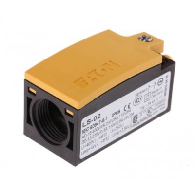 Eaton 266107 LS-02 Plunger Limit Switch, 2NC, IP66, IP67, Plastic Housing, 415V ac Max