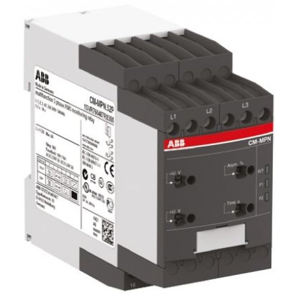 ABB 1SVR750488R8300 CM-MPN.62S Phase, Voltage Monitoring Relay, 3 Phase, DPDT, 450 → 720V ac