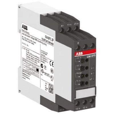 ABB 1SVR740750R0400 CM-EFS.2P Voltage Monitoring Relay, 1 Phase, DPDT, 3→30 V, 6→60 V, 30→300 V, 60→600 V
