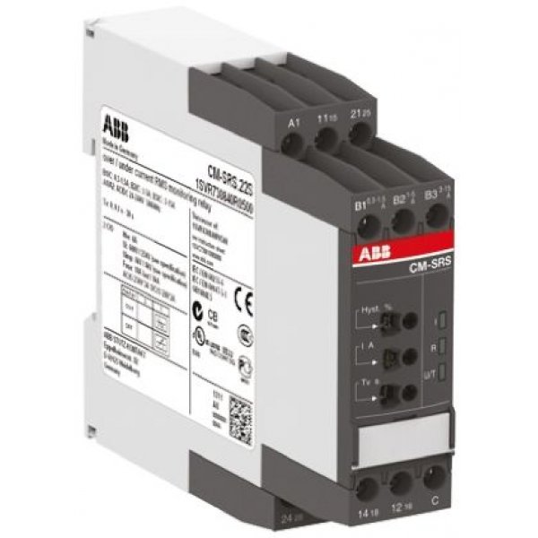 ABB 1SVR740840R0400 CM-SRS.21P Current Monitoring Relay, 1 Phase, DPDT, DIN Rail