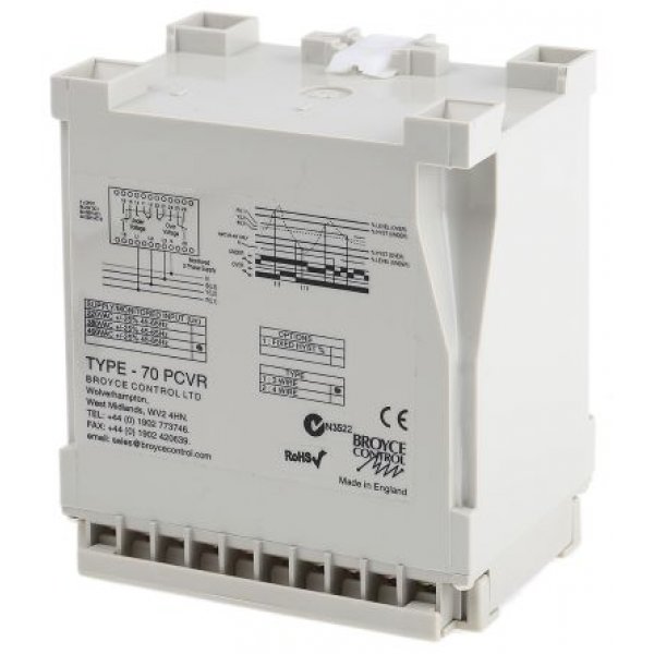 Broyce Control 70PCVR 400VAC Phase, Voltage Monitoring Relay with 4NO/4NC