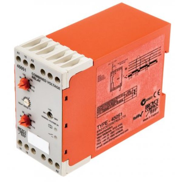 Broyce Control 45051 24/115/230VAC Voltage Monitoring Relay with SPDT