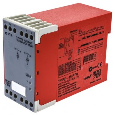 Broyce Control 45PTR 400VAC Phase, Temperature Monitoring Relay with DPST