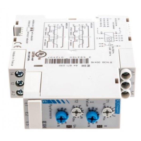 Crouzet 84871030 Current Monitoring Relay, 1 Phase, SPDT, DIN Rail