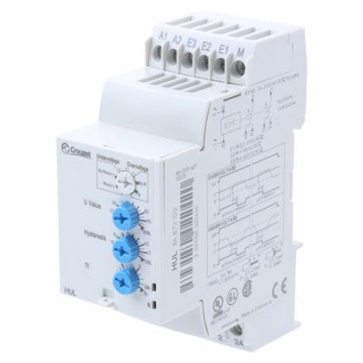 Crouzet 84872120 Voltage Monitoring Relay, DPDT, 0.2 → 60 V, DIN Rail