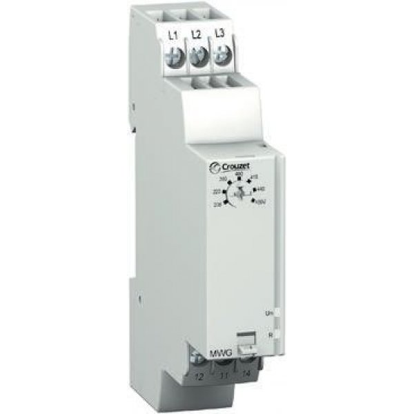 Crouzet 84873022 Phase, Voltage Monitoring Relay, 3 Phase, SPDT, 183 → 528V ac, DIN Rail