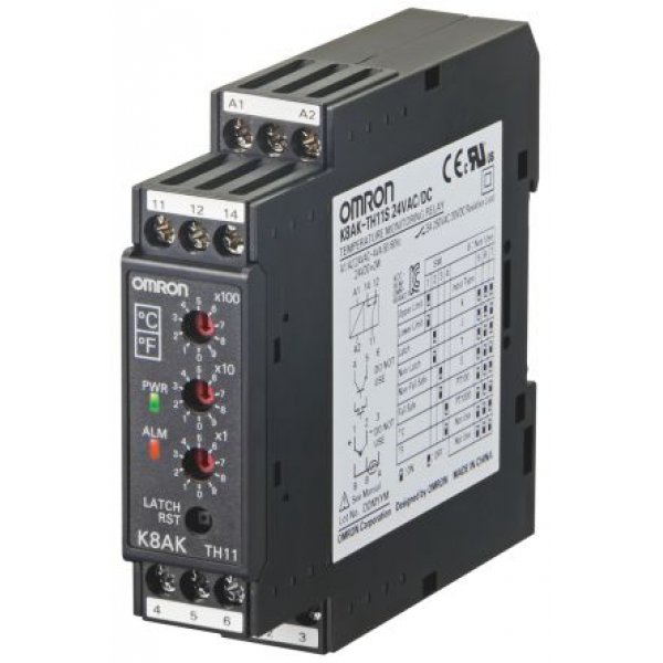Omron K8AK-TH12S 24VAC/DC Temperature Monitoring Relay with SPDT