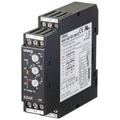 Omron K8AK-VW3 100-240VAC Voltage Monitoring Relay with SPDT Contacts