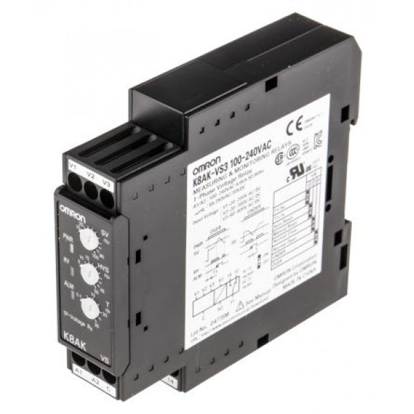 Omron K8AK-VS3 100-240VAC Voltage Monitoring Relay with SPDT