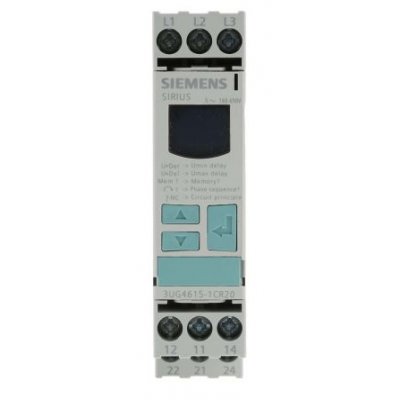 Siemens 3UG4615-1CR20 Phase, Voltage Monitoring Relay with DPDT Contacts, 3 Phase