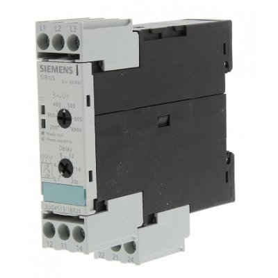 Siemens 3UG4513-1BR20 Phase, Voltage Monitoring Relay with DPDT Contacts