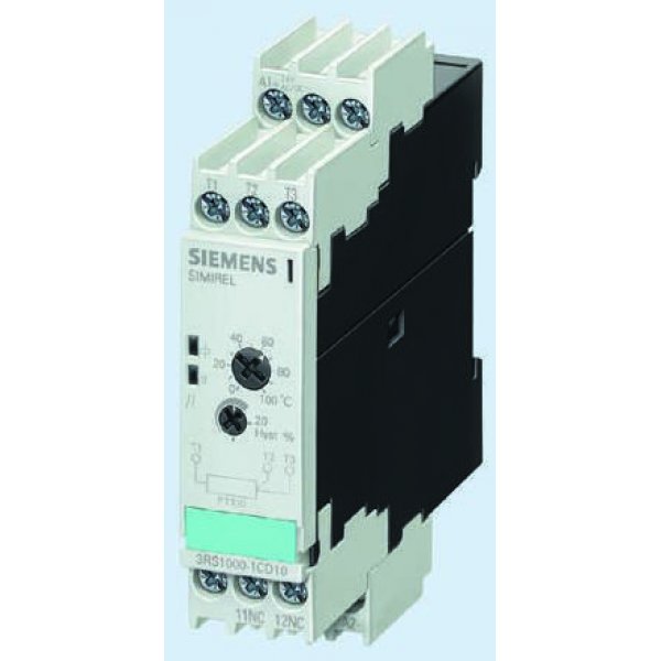 Siemens 3RS1000-1CK10 Temperature Monitoring Relay with SPDT Contacts, 110/230 V ac