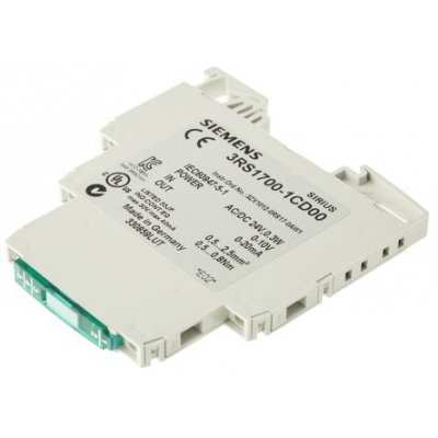Siemens 3RS17001CD00 Voltage to Current Signal Conditioner, 0 → 10 V Input, 0 → 20 mA Output