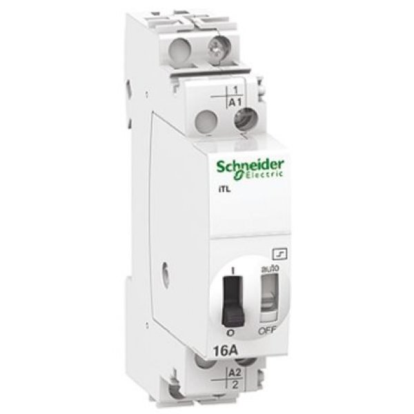 Schneider Electric A9C30111 1P Impulse Relay with NO Contacts, 16 A, 12 V dc, 24 V ac Coil