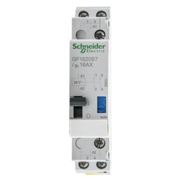 Schneider Electric GF1620B7 DIN Rail Power Relay, 24V ac Coil, 16A Switching Current