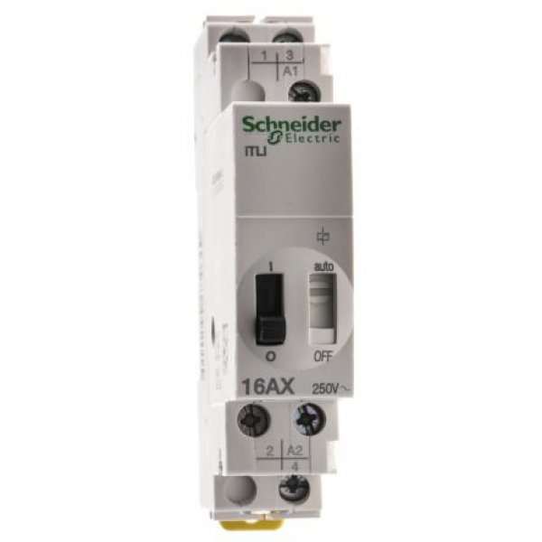 Schneider Electric A9C30015 2P Impulse Relay with NO/NC Contacts, 16 A, 6 V dc, 12 V ac Coil